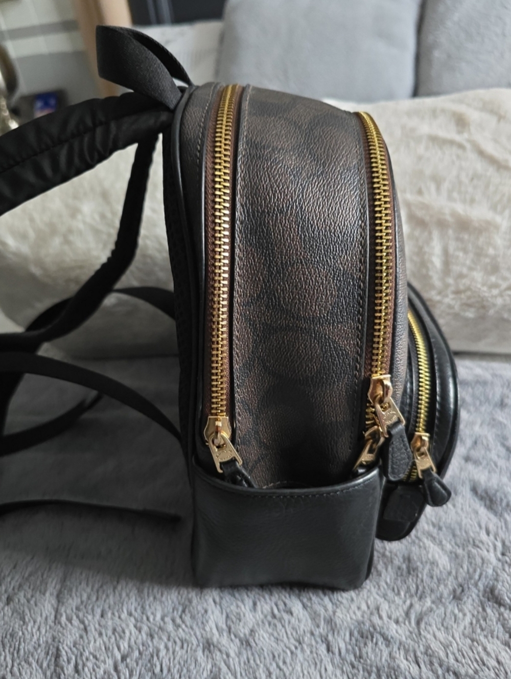 Coach Mini Backpack in Black and Brown Signature Print 💝 - Picture 2 of 10
